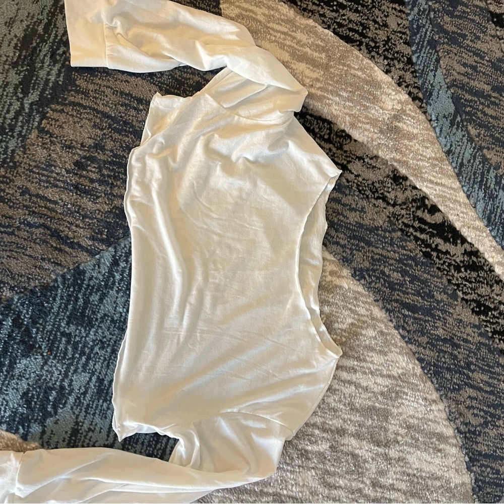 White Long Sleeve Crop Top